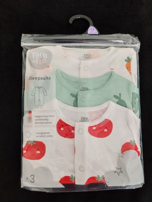 3 pak pajace niemowlęce, rozmiar 68cm