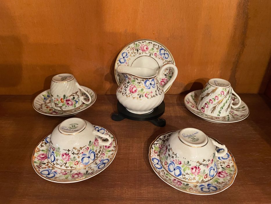 Conjunto de chávenas de chá vista alegre 10 peças pintado à mão