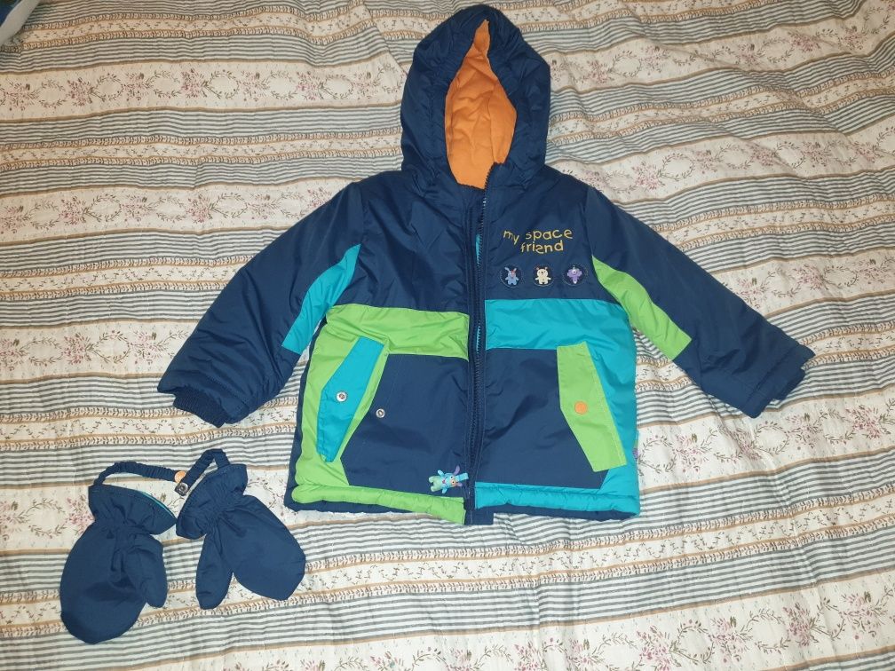 Kurtka zimowa 86/92 Coccodrillo jak nowa + rękawiczki