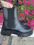 Buty męskie Sztyblety Eco Rozmiar 43 Czarne za Kostkę skórzane Bdb