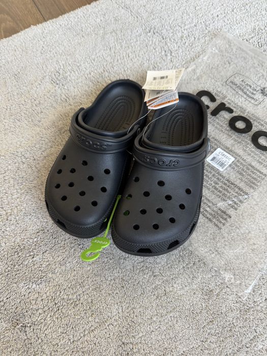 Крокси Crocs M6 W8 24,5 см шльопанці чорні 38 р