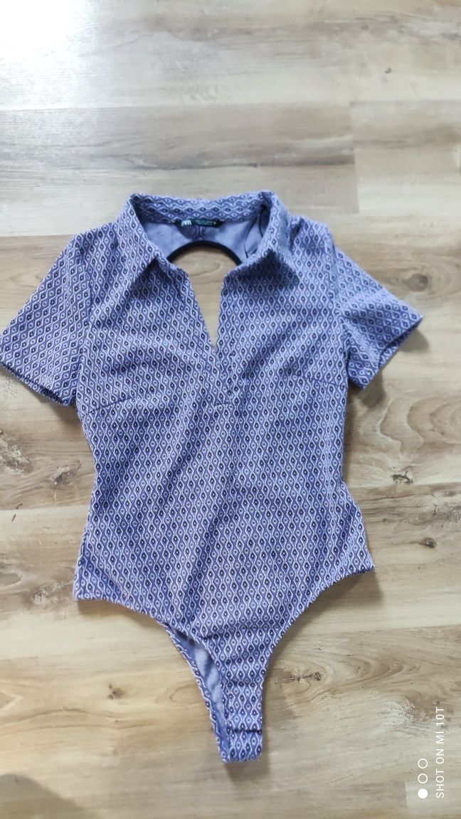 Zara body 40 L nowe fioletowe fiolet bluzka elegancka  gorset