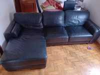 Sofa preto c/chaise long
