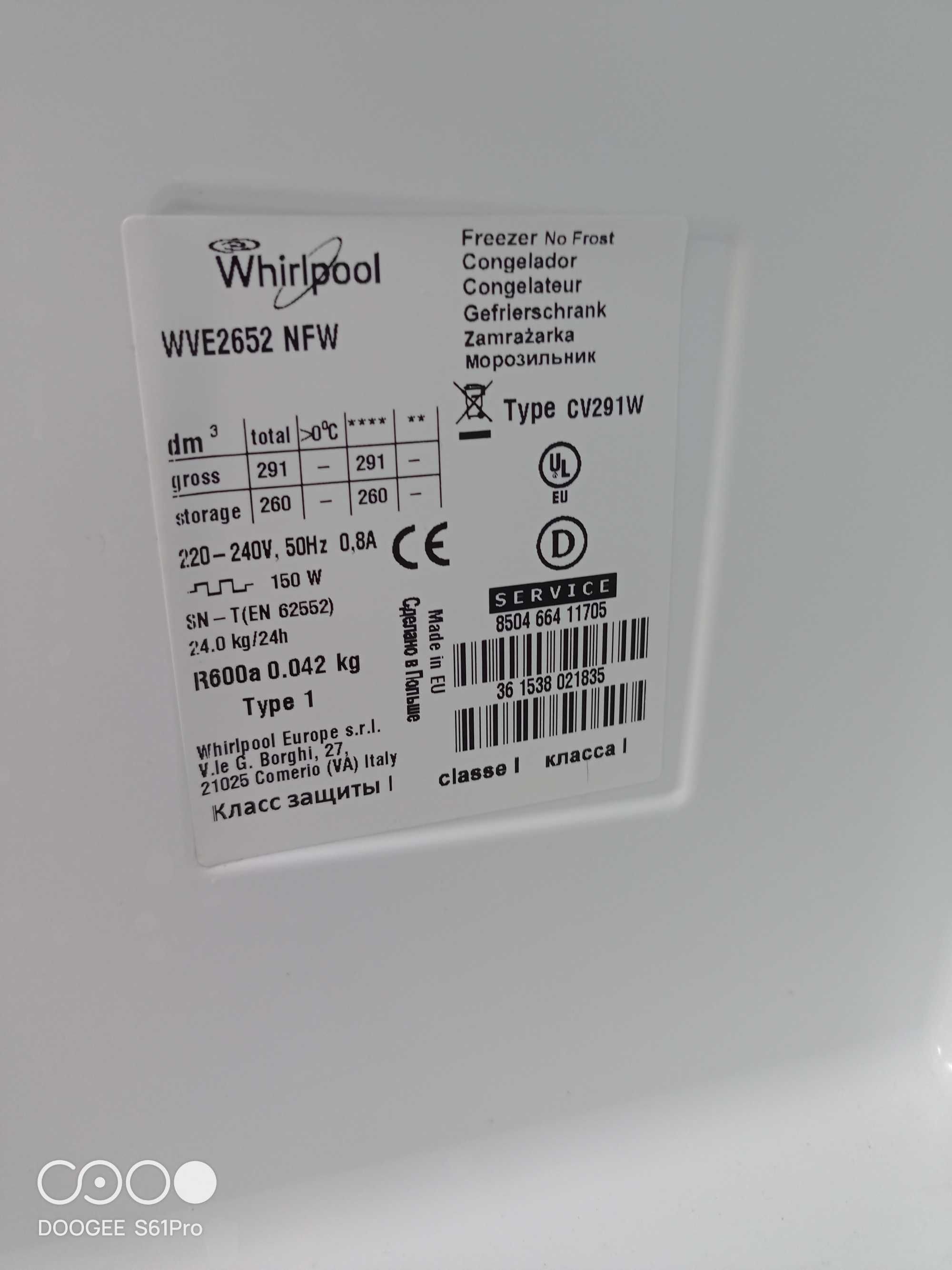 Zamrażarka Whirlpool WVE2652 NFW