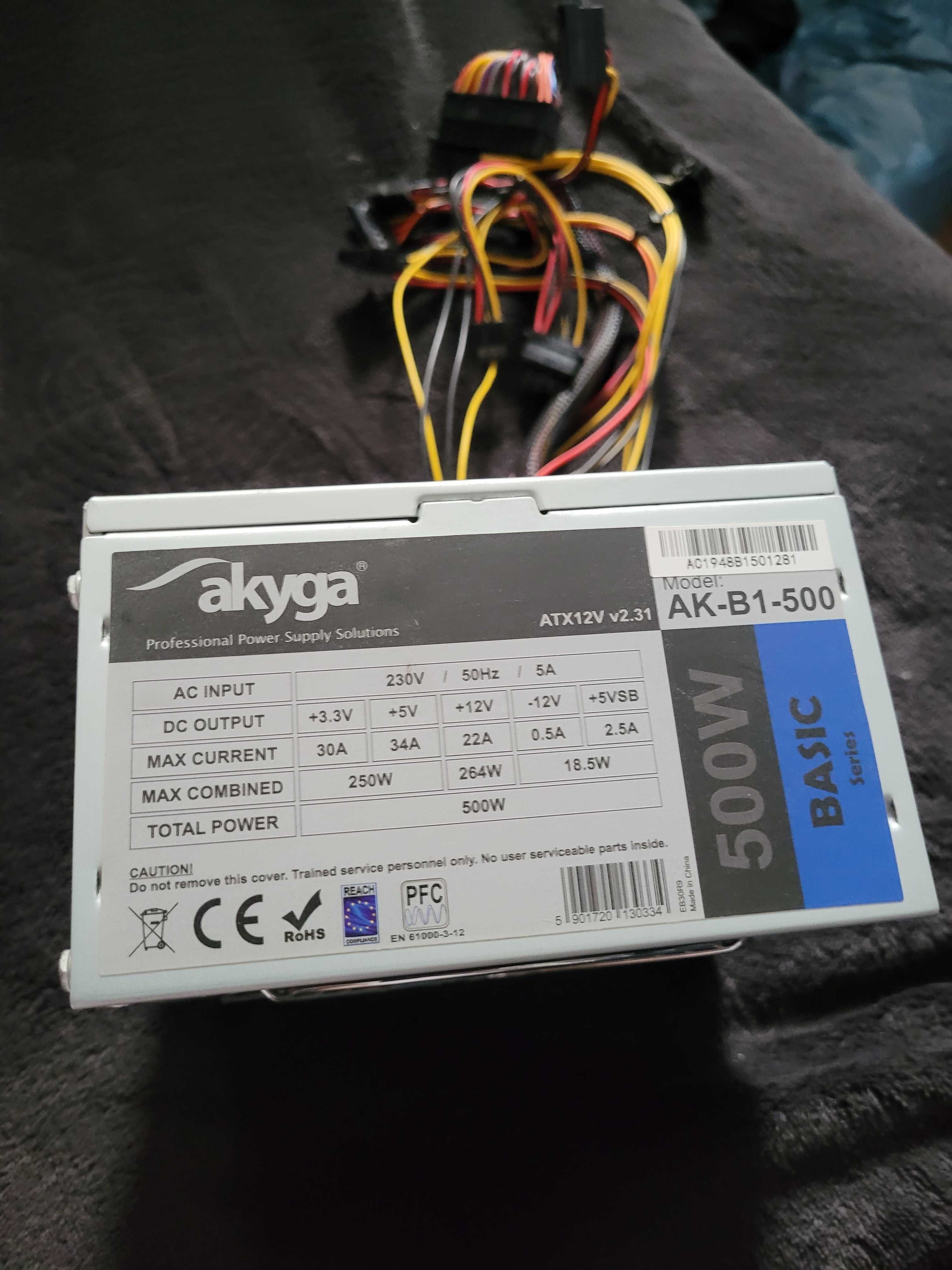 Zasilacz 500W od akyaga + kable