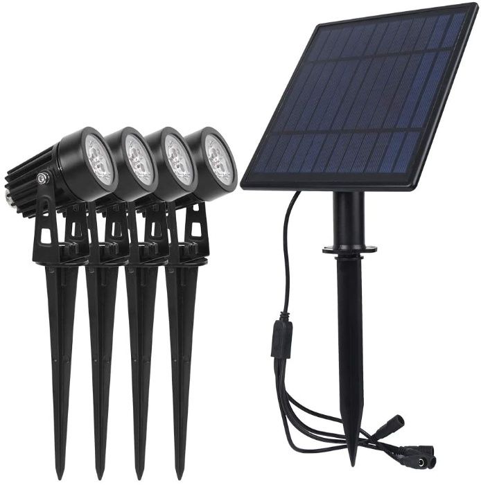 PROMO !!! Lampa solarna LED 4 MOCNE reflektorki (4x3W)