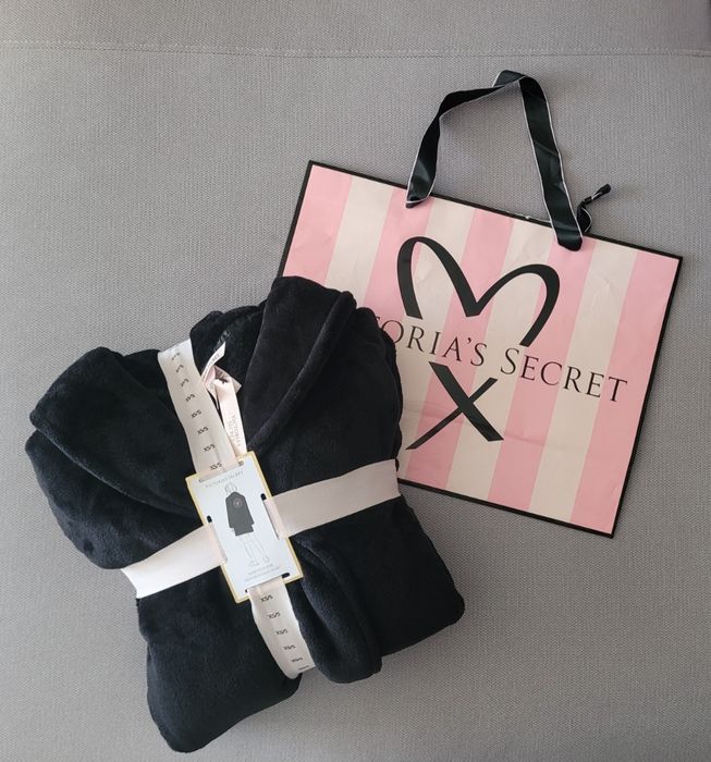 VICTORIA'S SECRET oryginalny z USA szlafrok czarny M L