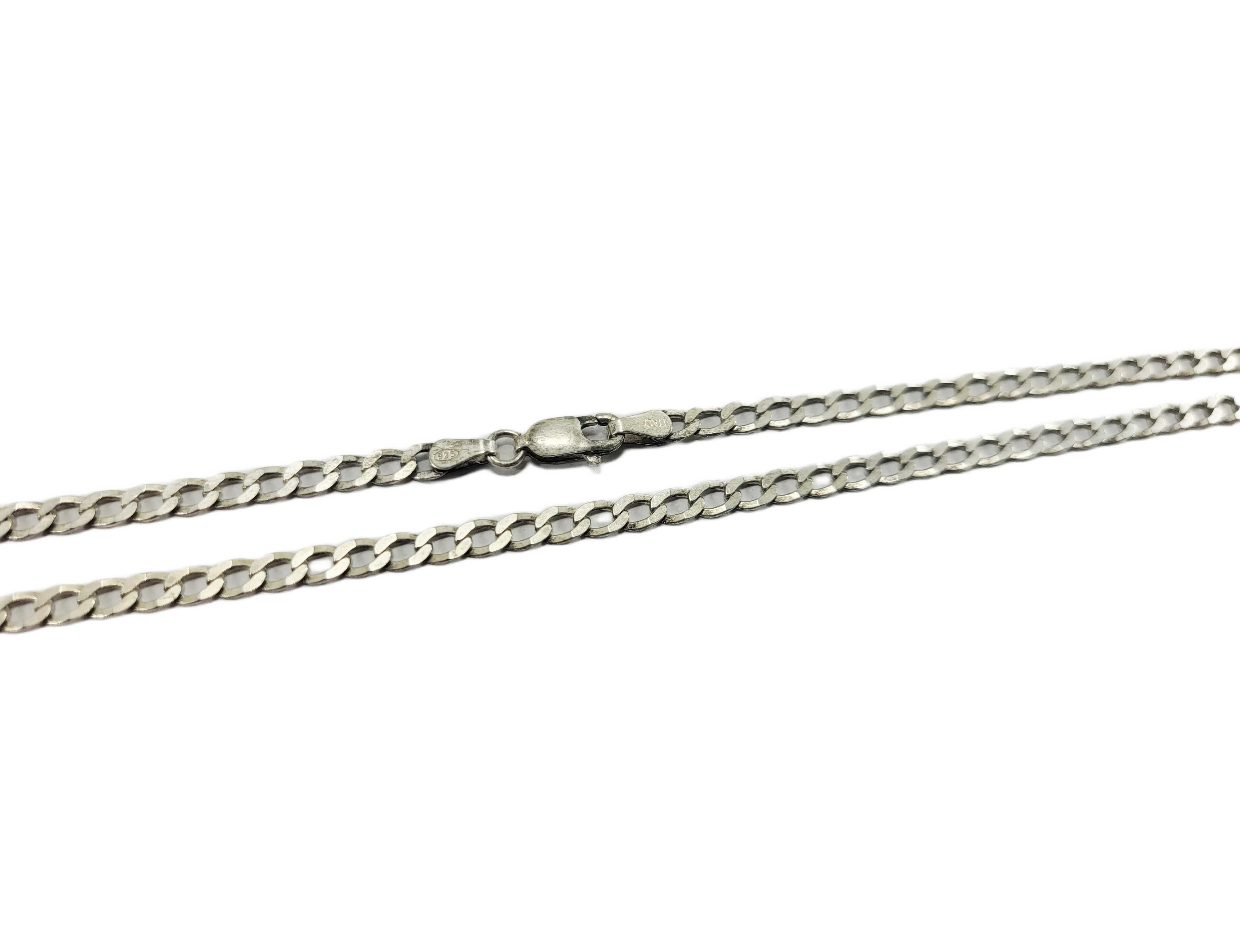 Srebrny męski łańcuszek pancerka 925 długość 46 cm