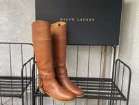 Kozaki oficerki Ralph Lauren brązowe Tan 10B 41