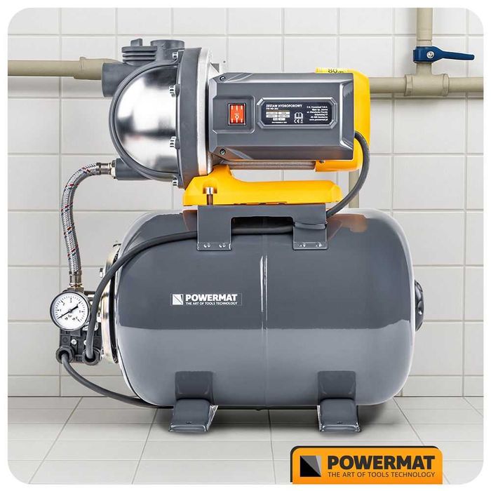 POWERMAT Pompa Hydroforowa Hydrofor Zbiornik 24l 900w 6500l/h PM1354