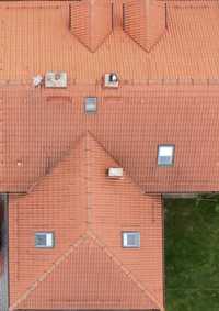 Fotografia dronem, fotografia inspekcyjna dachy kominy posesje działki