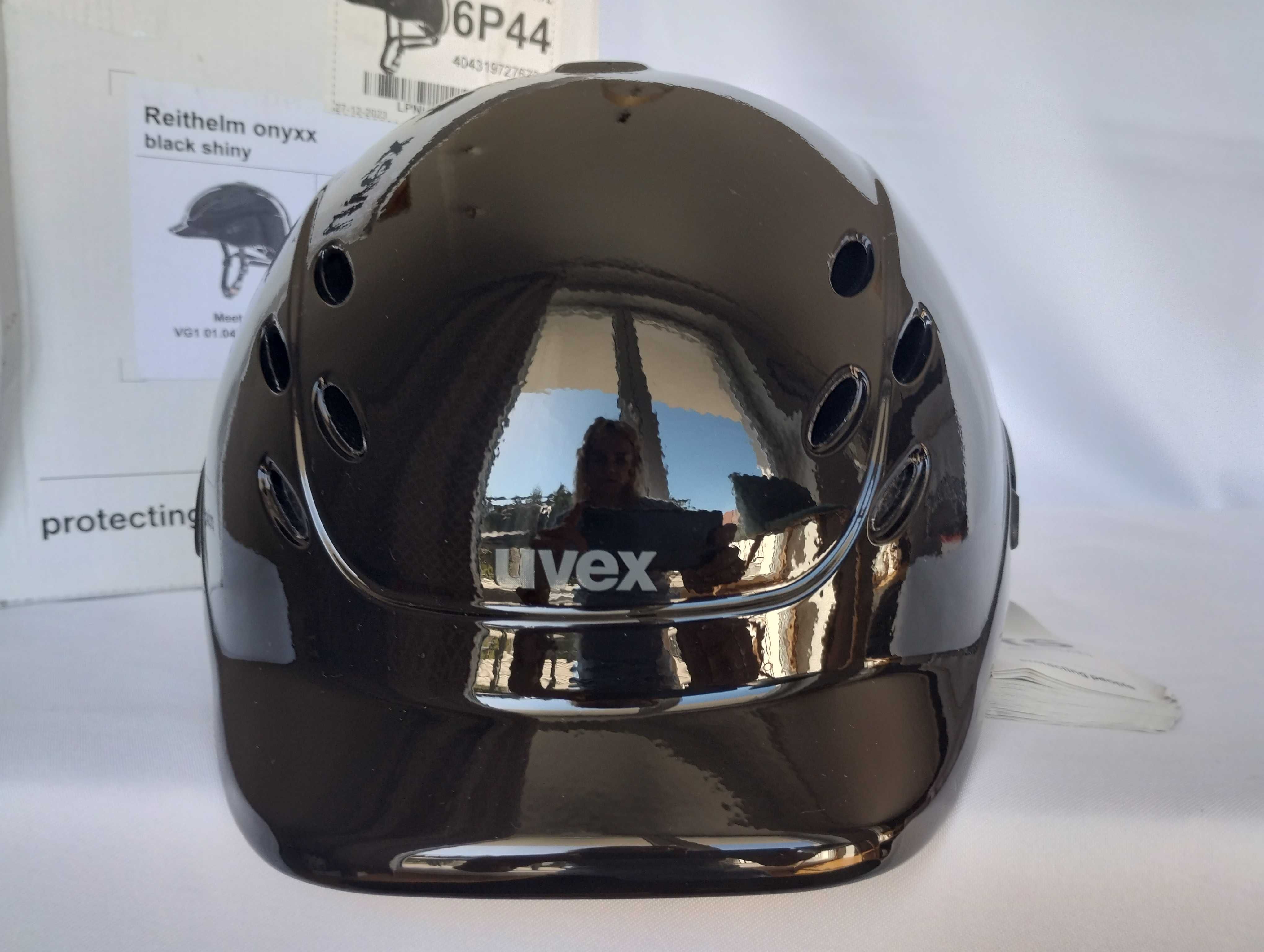 Kask jeździecki toczek Uvex Reithelm Onyxx Black Shiny 3XS-XS 49-54cm