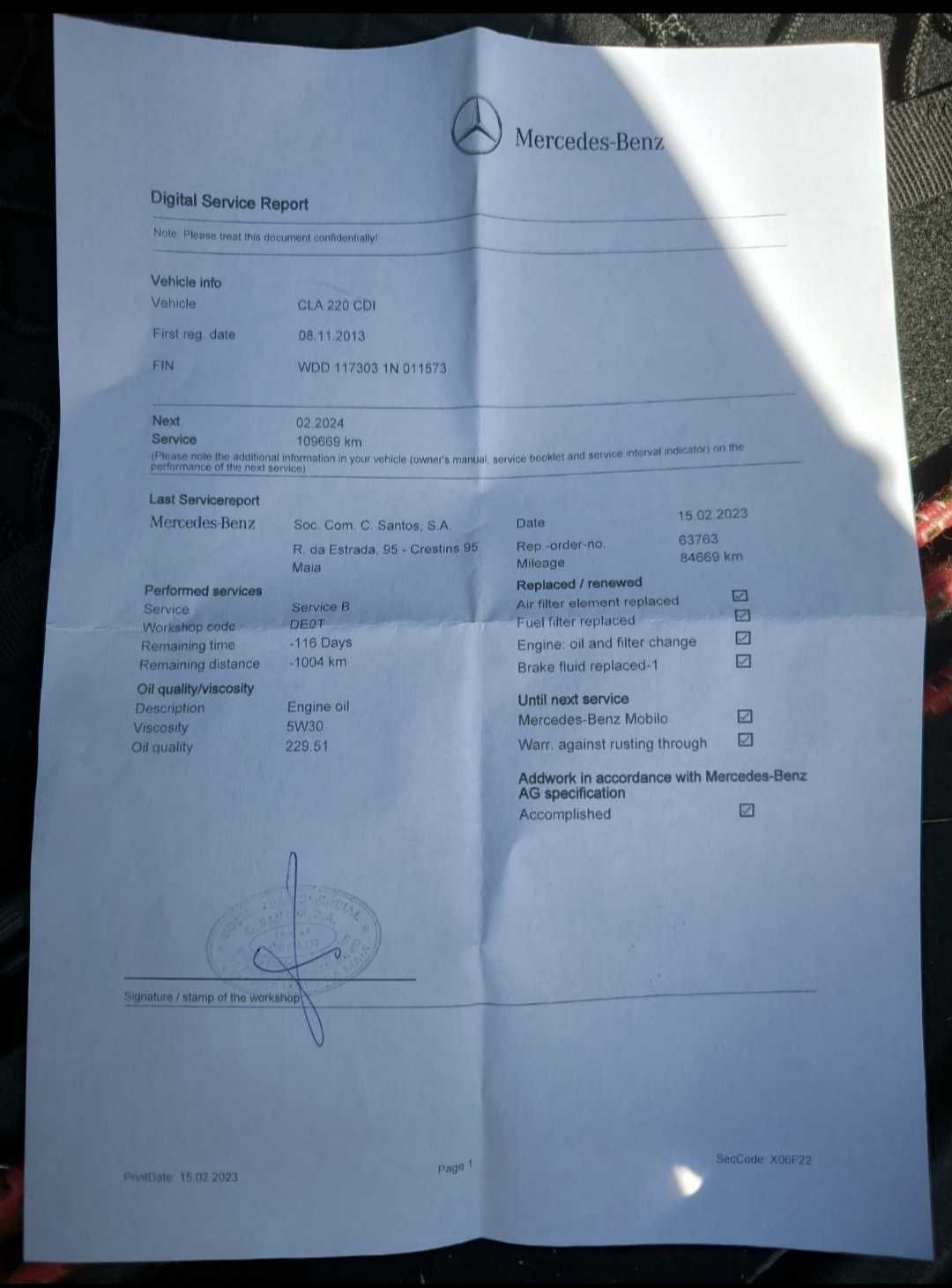 Mercedes CLA 2.2  170cv com 107000km