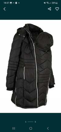 Nowy Płaszcz ciążowy zimowy kurtka zimowa ciążowa ze wstawką czarna 34