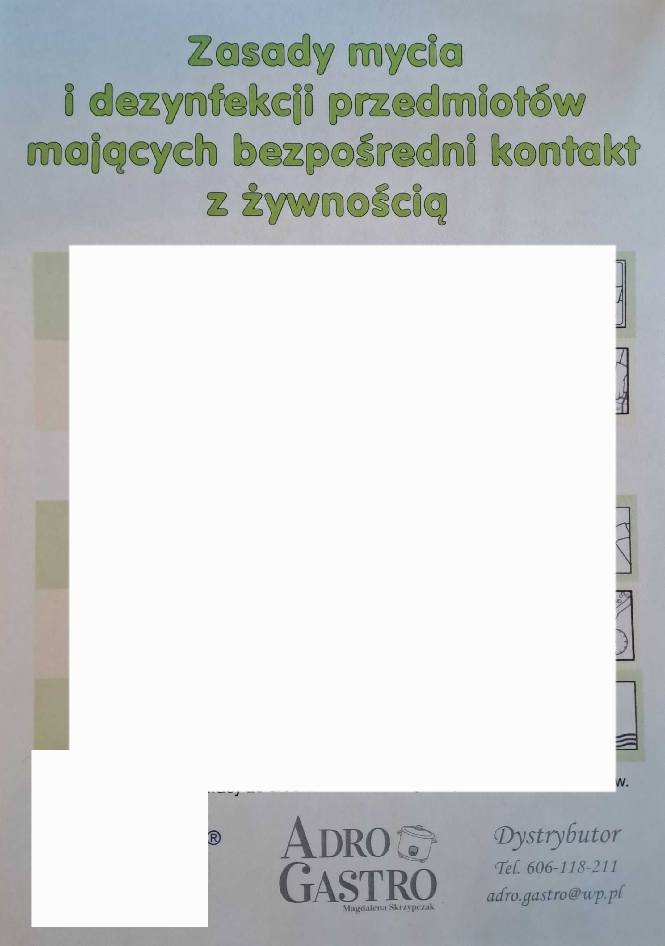 Instrukcje stanowiskowe mycie i dezynfekcja 1 szt.