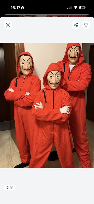 Stroje karnawał z filmu casa de papel