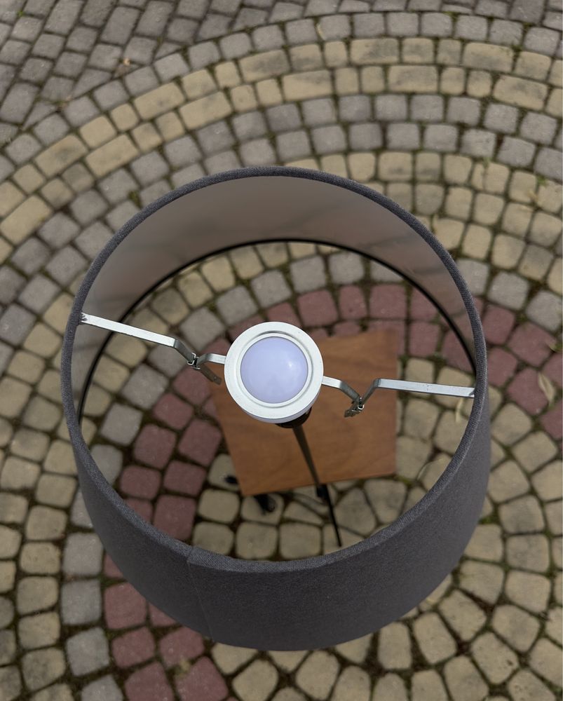 Lampka podłogowa ze stolikiem loftowa prl vintage loft
