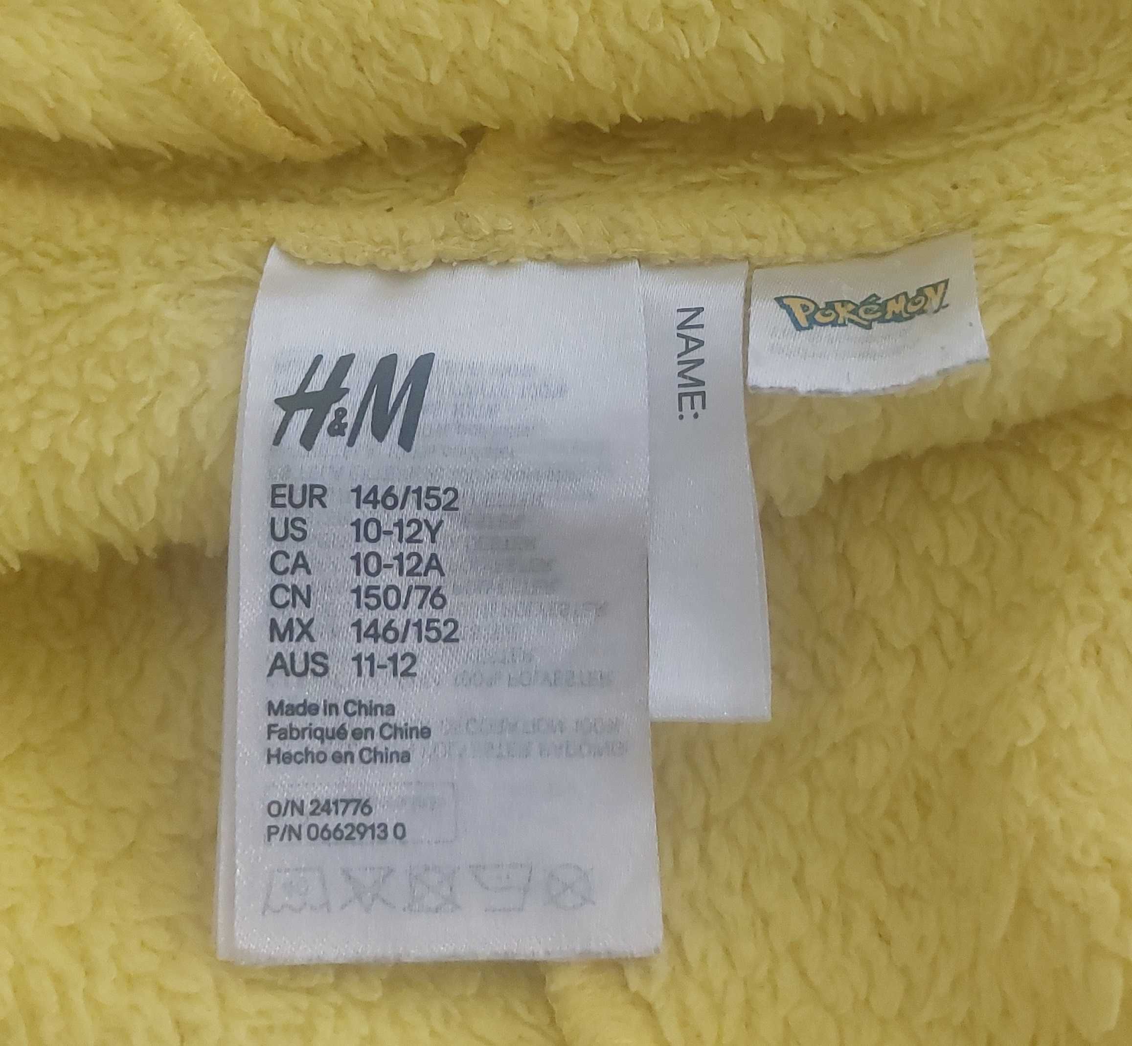 Strój Kostium Przebranie Kombinezon pikachu Pokemon 146-152 H&M