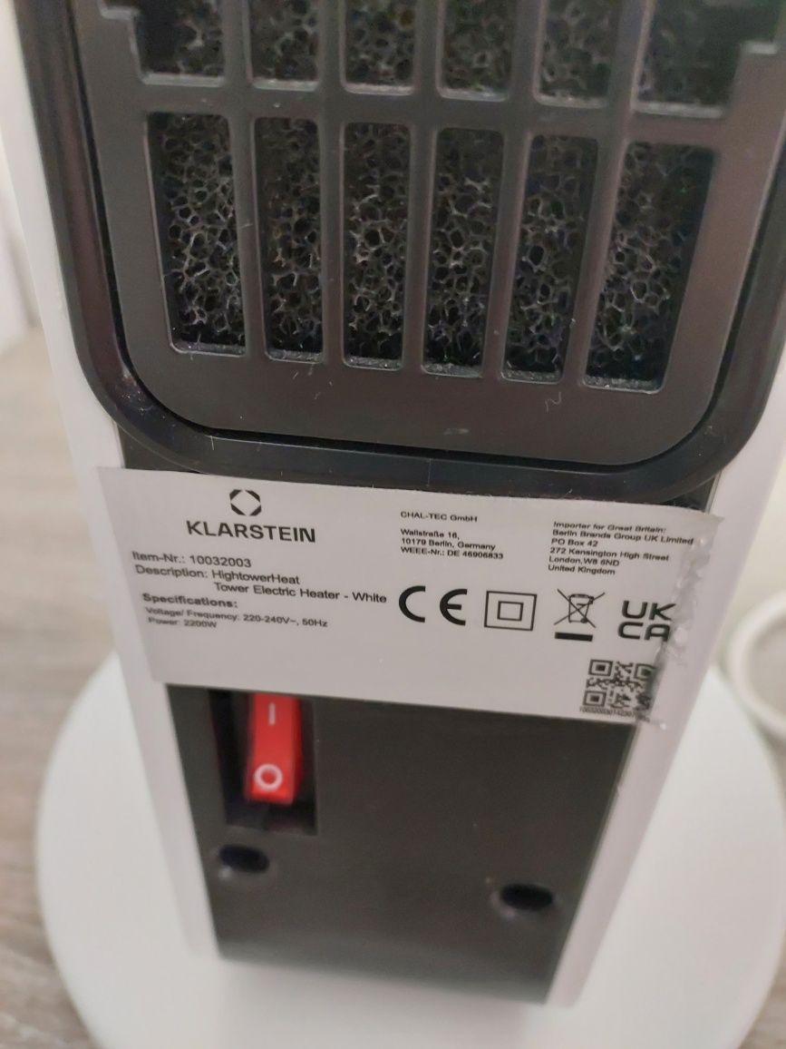 Termowentylator farelka klarstein obrotowy z pilotem