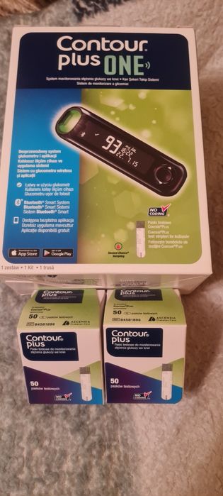 Glukometr Contour plus one nowy plus 2 opakowania pasków