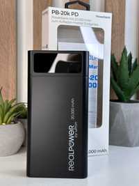 Power Bank RealPower PB-20k PD 20000mAh 18W PD+QC3.0 Black Павербанк