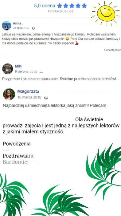 Hiszpański - Lekcje - Kursy - Matura - Wystawiam faktury