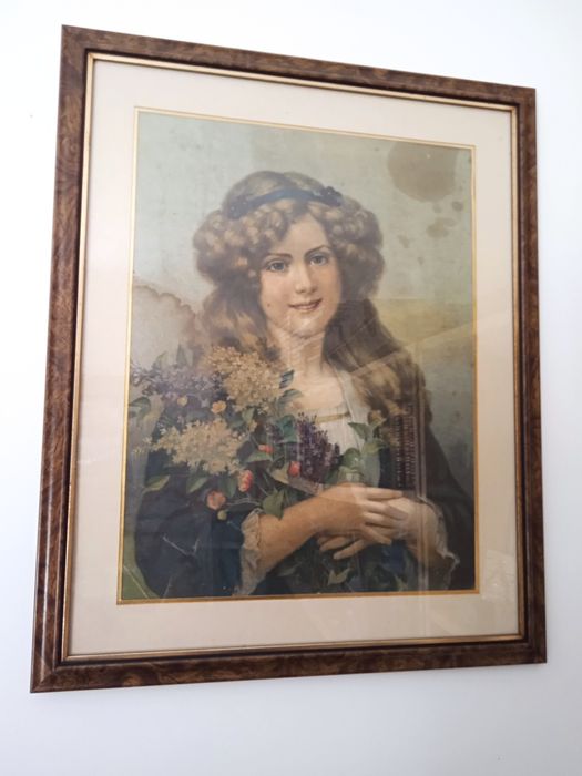 Quadro original de loja anos 70 com o tema Inverno