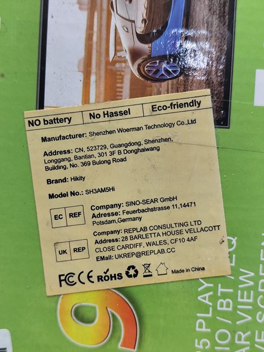 Nowe radio samochodowe Hikity 9 cali MP5 Bluetooth kamera cofania