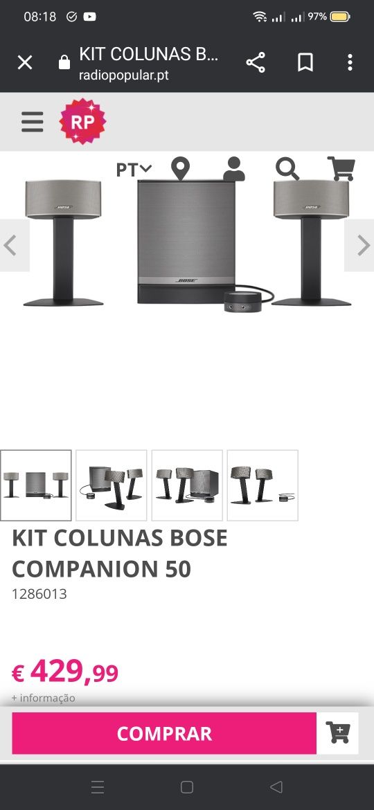 Kit Bose 2.1 Companion 50 em excelente estado | Ermesinde