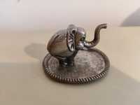 Vintage Elephant Ring Holder - Silver, srebrny Słoń,