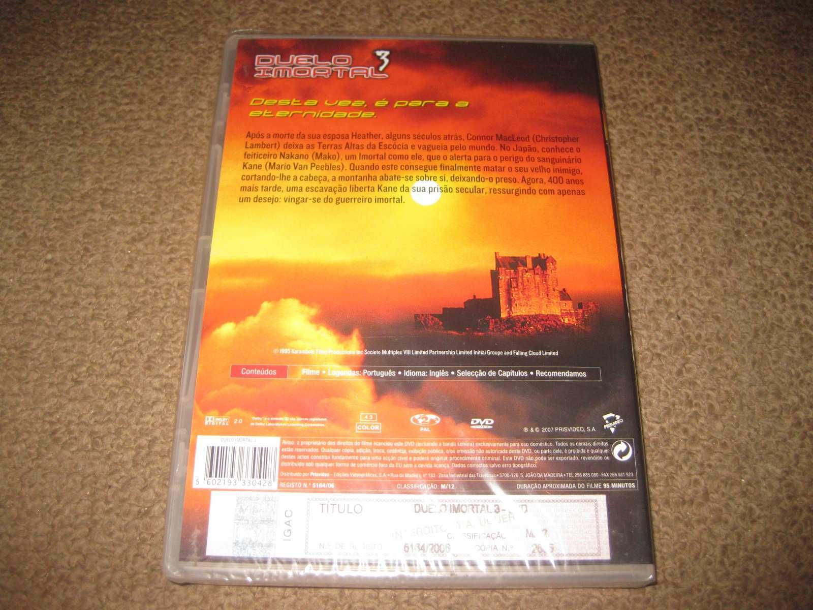 DVD "Duelo Imortal 3" com Christopher Lambert/Selado!