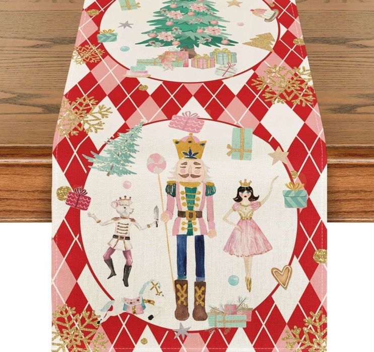 Bieżnik świąteczny 40x140cm dziadek do orzechów Boże narodzenie BI11