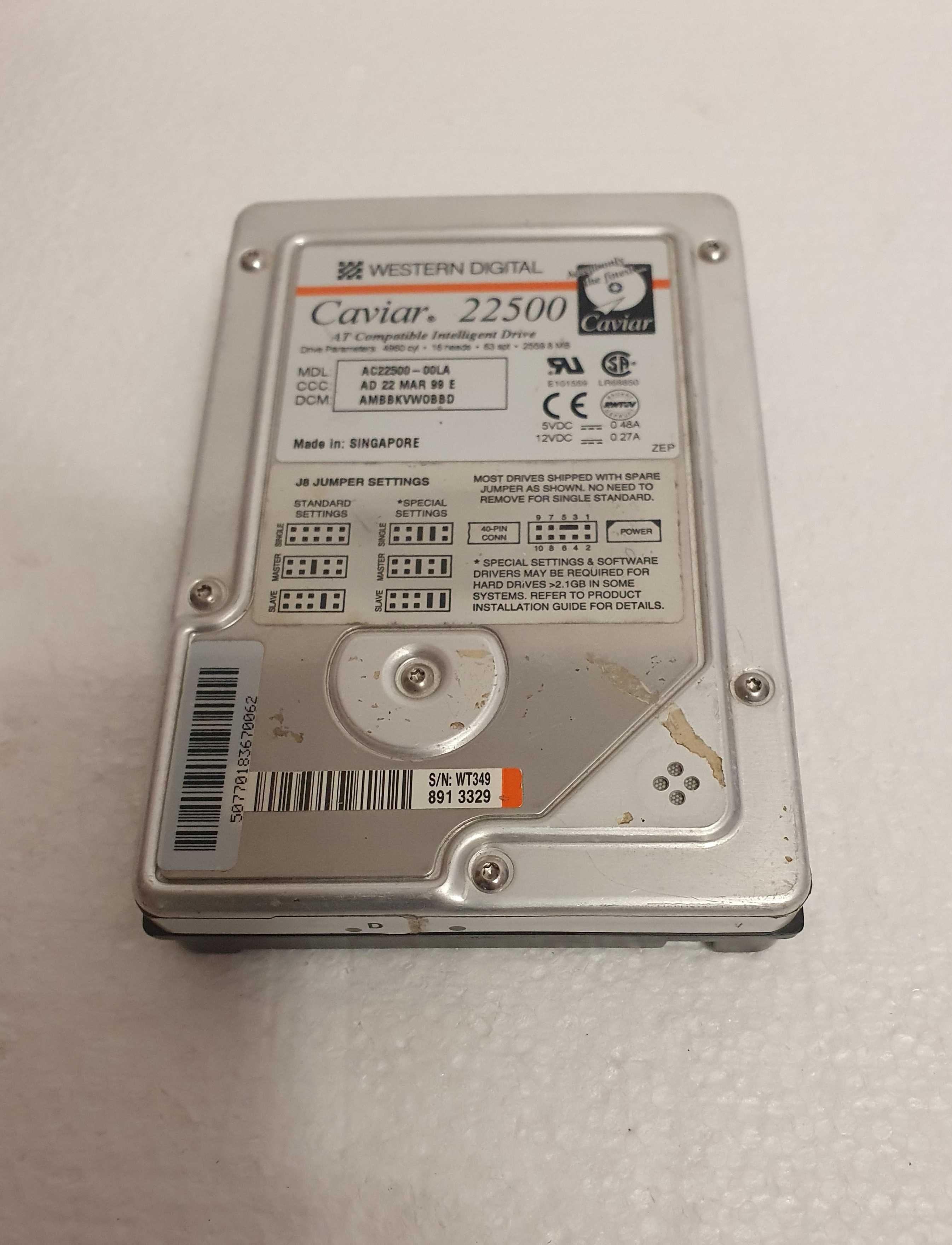 Disco rígido WD - Western Digital Caviar 22500 - 2.5Mb - Ano 1999