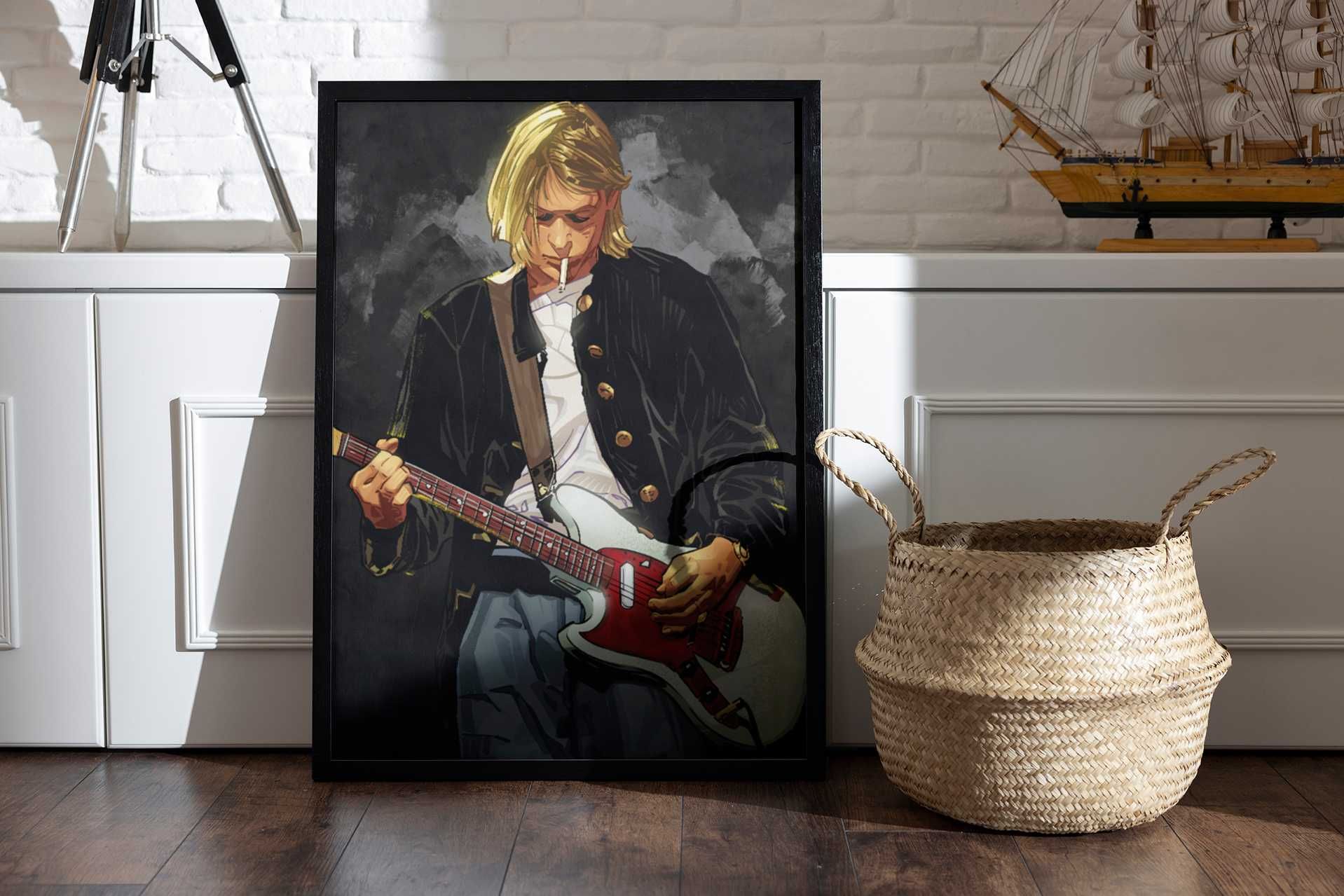 Plakat A3 stylizowany Kurt Cobain