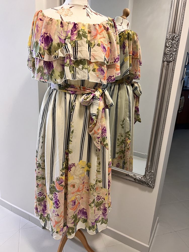 Asos nowa sukienka malowane kwiaty dluga 38 M