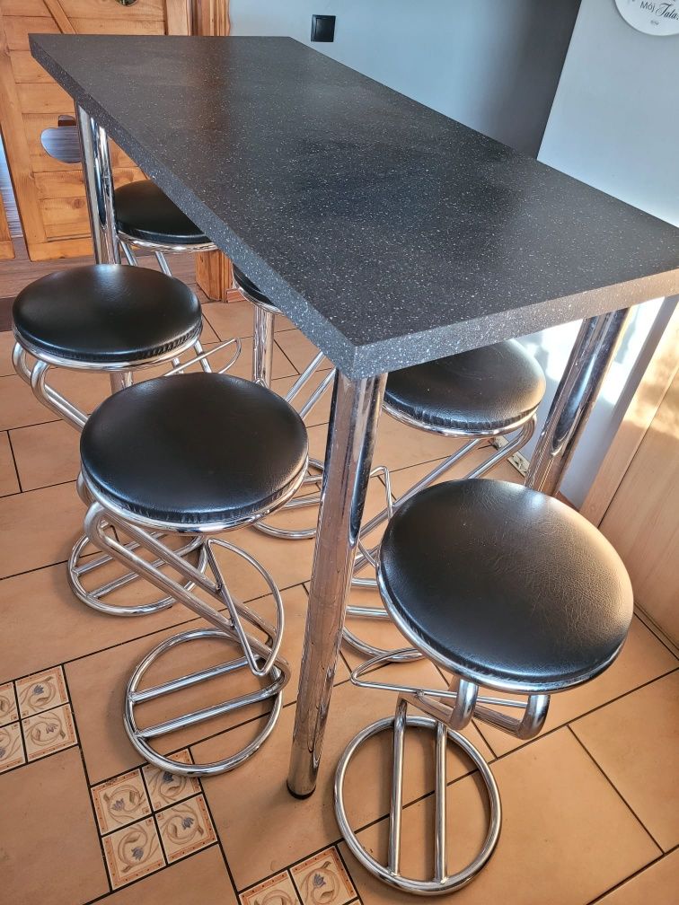 Stół barowy 6 krzeseł