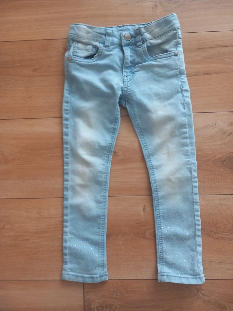 Spodnie jeansy jeansy jeansowe z cyrkoniami dla dziewczynki rozmiar110