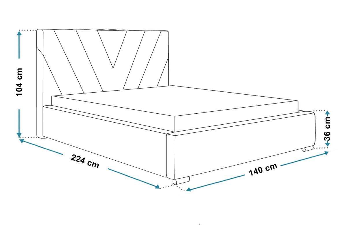 Łóżko 120x200 tapicerowane Royal 2 z pojemnikiem stelaż