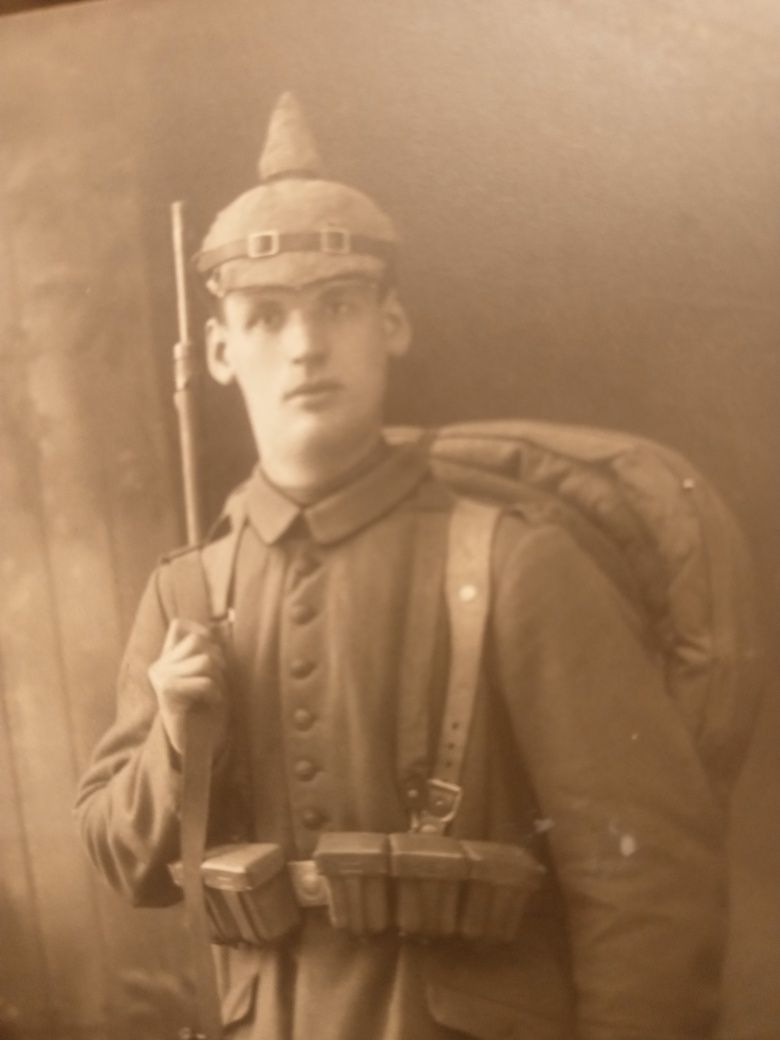 Stara Fotografia Zdjęcia żołnierza Pruskiego formatu pocztówki Orygina