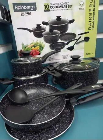 Rainberg Набор посуды с гранитным антипригарным покрытием 10 предметов