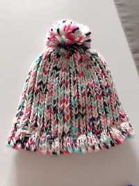 Zimowa czapka wełniana dla dziewczynki r.80/92