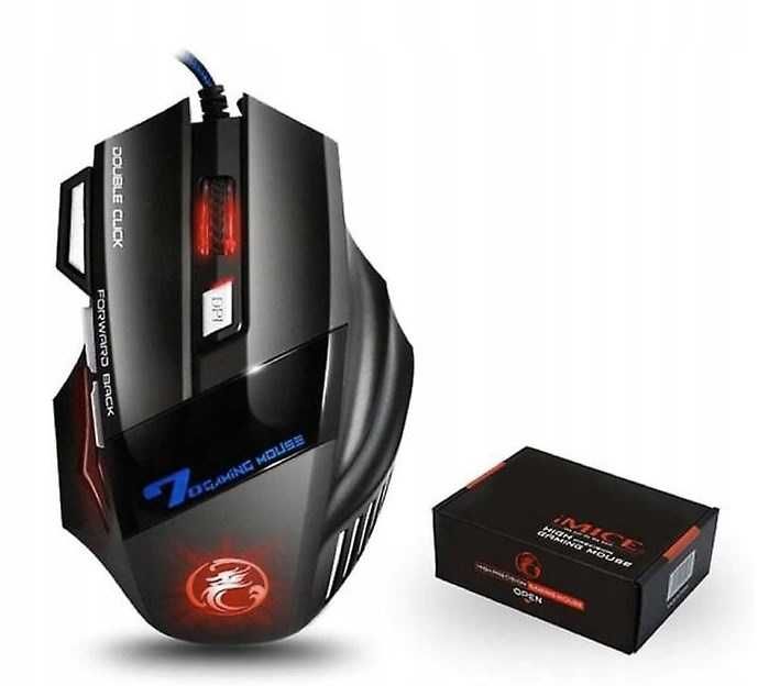 Mysz IMICE X7 2400 DPI 7-klawiszowa przewodowa gamingowa do gier LED