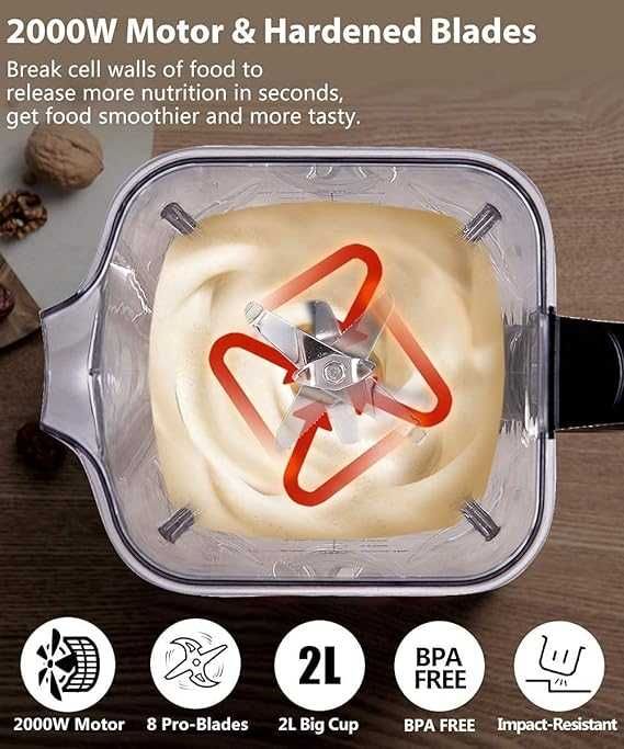 AMZCHEF Blender Smoothie Maker  2000 W