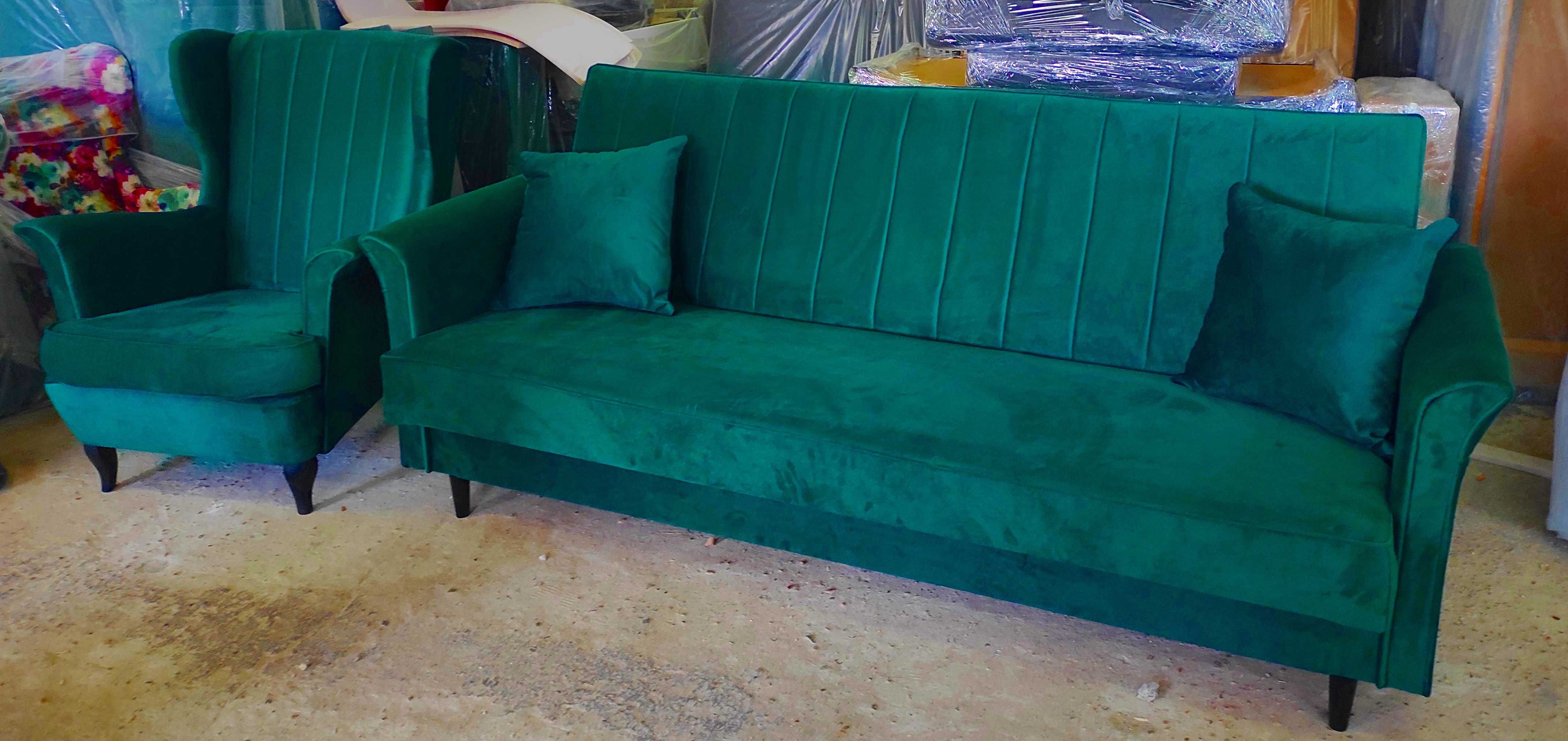 RATY komplet zestaw sofa kanapa rozkładana łóżko wersalka POJEMNIK