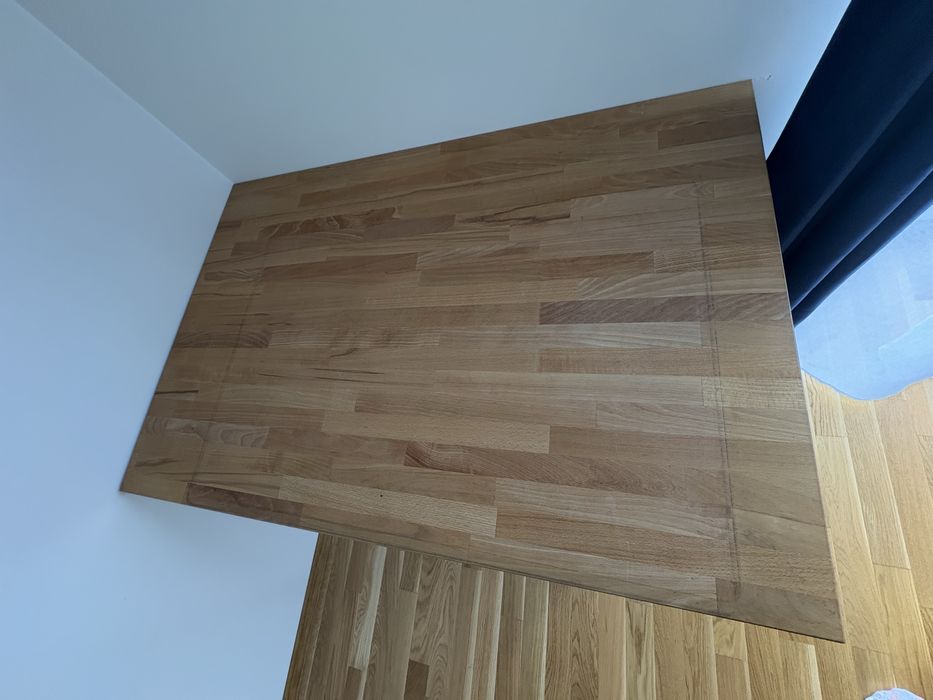 Biurko z blatem bukowym i stelarz Ikea Kullaberg stalowy proszkowany