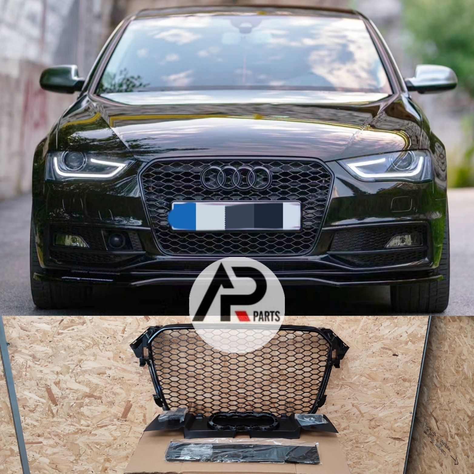 Audi A4 B8 B8.5 Grelha RS Preto brilhante