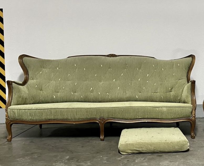 Sofa 200 cm styl Ludwig drewno dab vintage loft kancelaria biuro TANIO