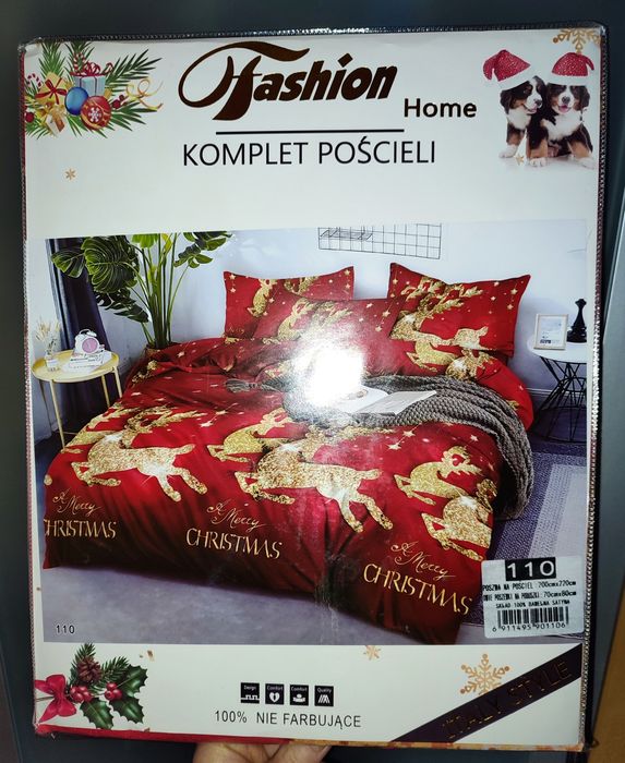 Komplet pościeli Fashion Home świąteczna 200×220 cm + 2x 70×80 cm