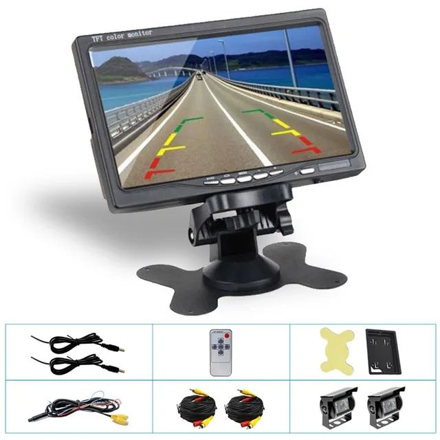 Kit 2 Câmaras Autocarro camião e autocaravana + Monitor LCD 7" NOVO