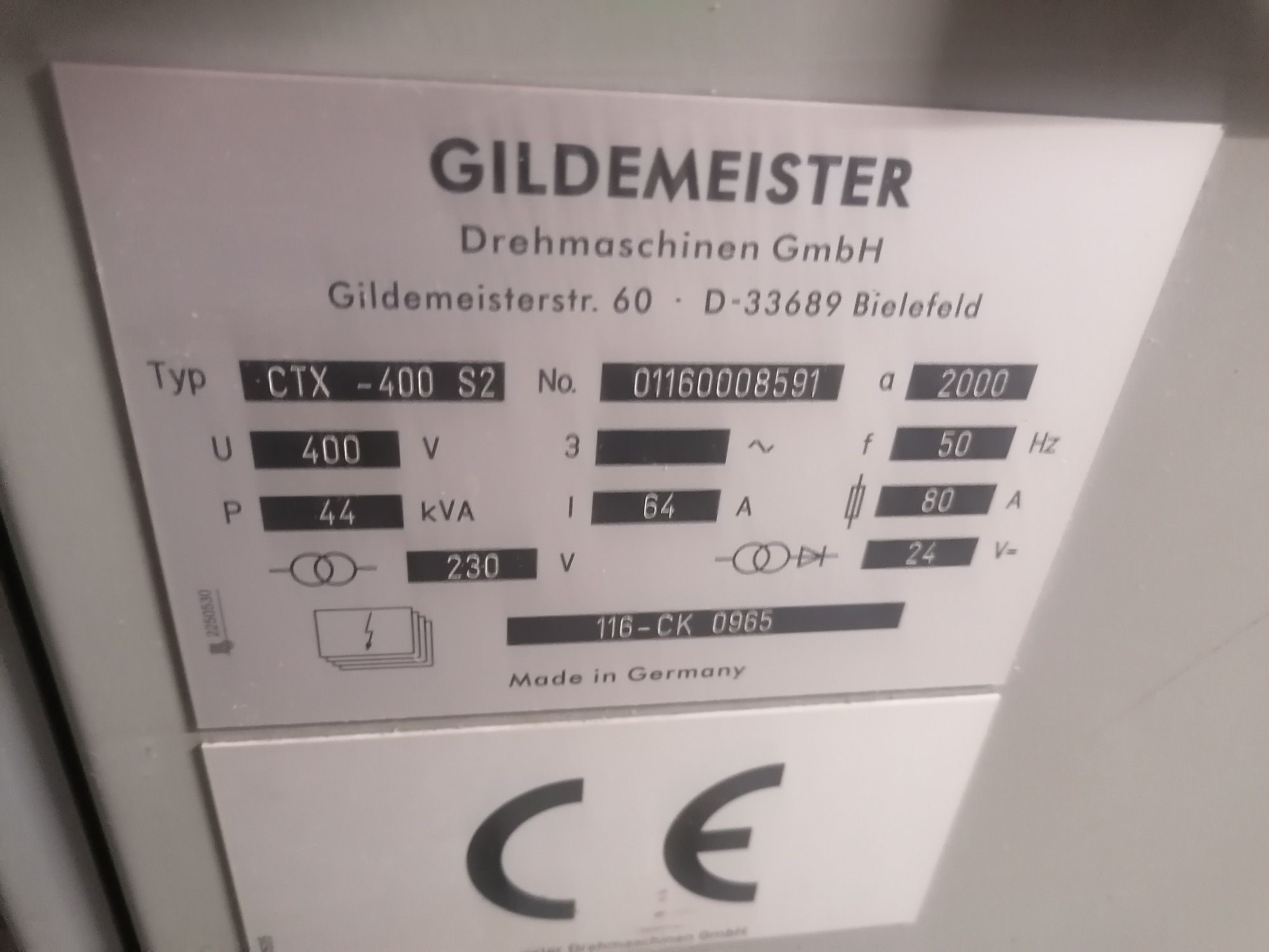 Tokarka CNC Gildemeister CTX 400 S2 z Niemiec